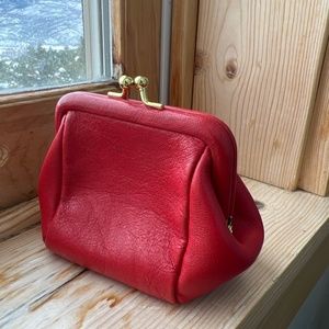 Vintage red fossil coin wallet